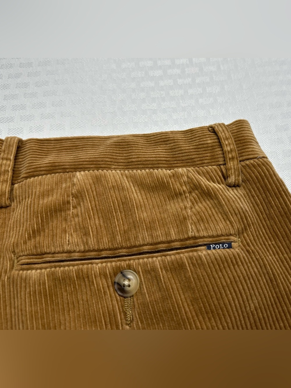 Polo Ralph Lauren Men's 34x32 (35X31) Brown Corduroy Pants Stretch Classic Fit